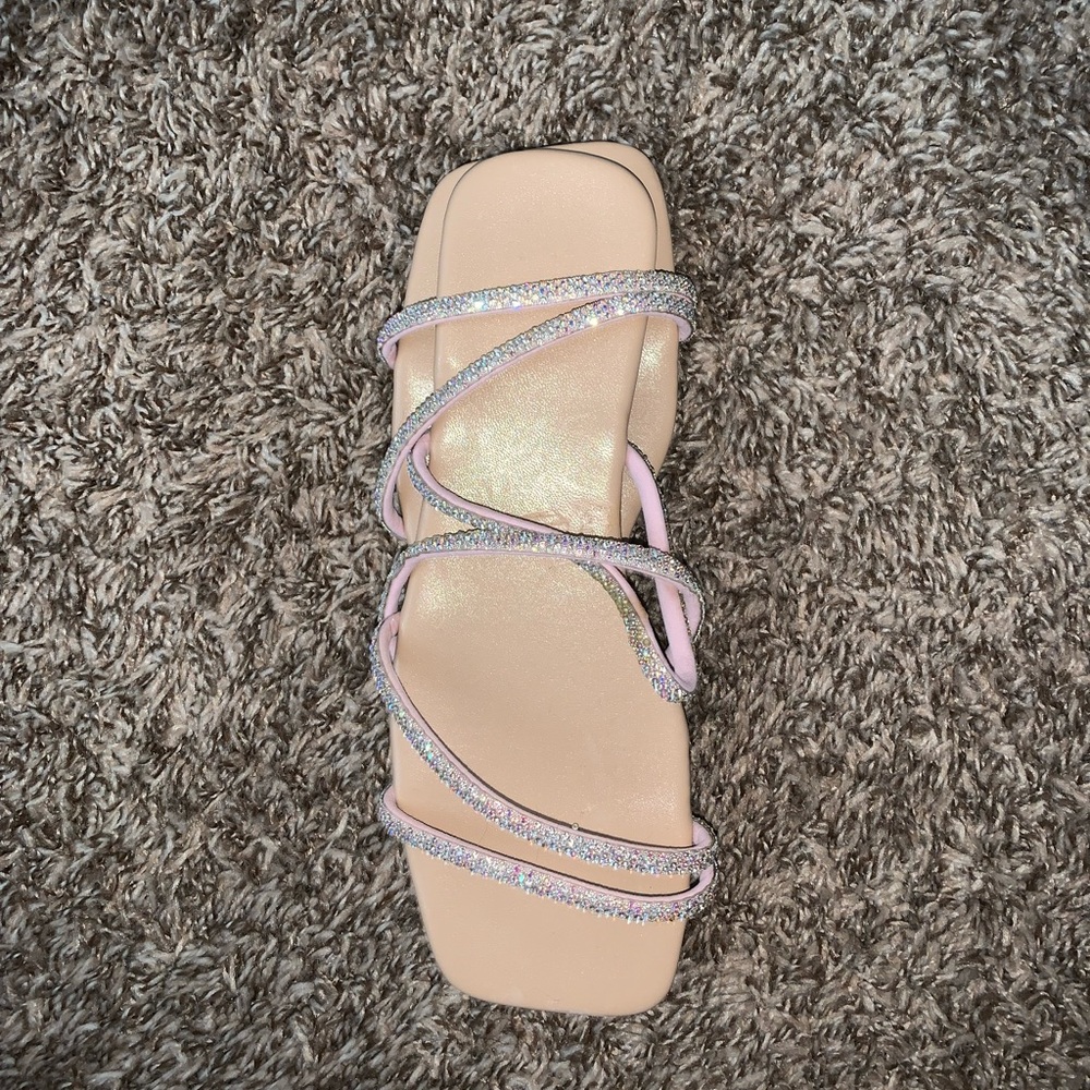 Pink sparkle strappy sandals